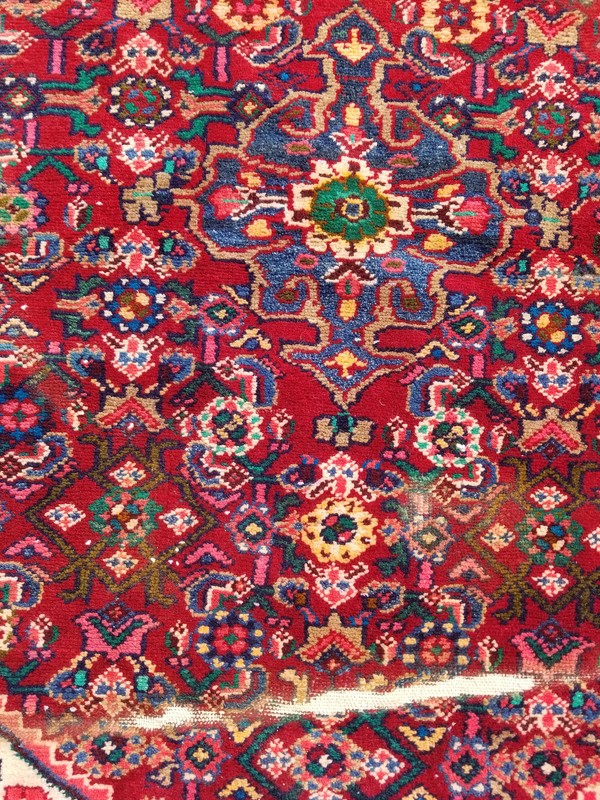 Distressed Vintage Traditional Handmade Persian Wool Multicolor Rug 318x82cm gallery