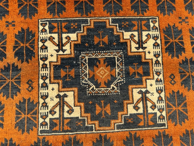 3'3 x 6'3 Vintage Afghan Hand Knotted Rug Geometric Tribal Wool Bedroom Carpet gallery