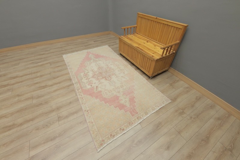Sparta Distressed Accent Rug Anatolian Vintage Hand Knotted Wool Carpet 4x8 ft gallery