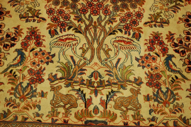 NATURAL WOOL Old Oriental Rugs,Hand Woven,knotted size Approximately 5'6" x 8'4" gallery
