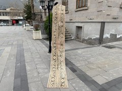 Vintage Oushak Runner Rug 1.5×10.7 ft Skinny Turkish Hallway Rug