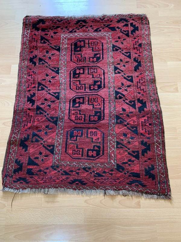 antique hand made turkoman turkemen rug size 118x98cm gallery