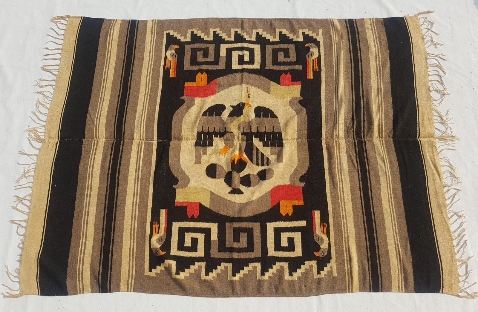 Vintage Traditional Handcrafted Mexican Saltillo Rug for Home Décor 205x149 cm gallery