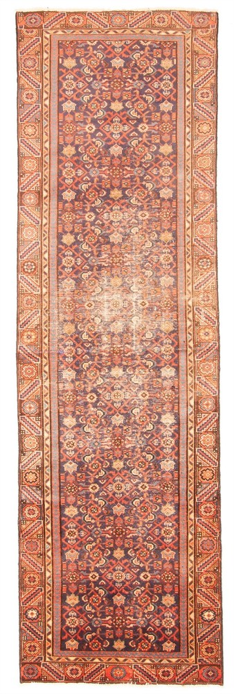 2'11" x 10'4" Vintage Hand-knotted Runner Rug Traditional Oriental Wool Carpet