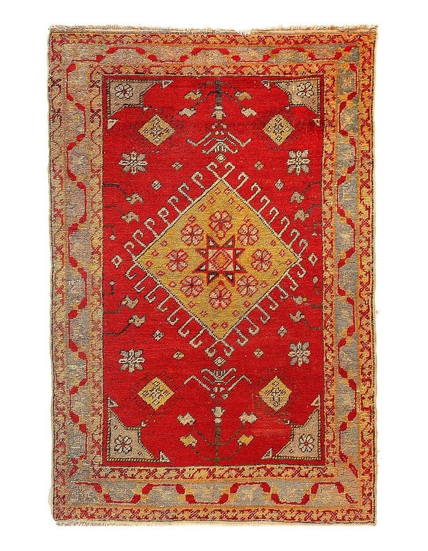 Antique Turkish Oushak Wool Rug 3'X 4'4" gallery