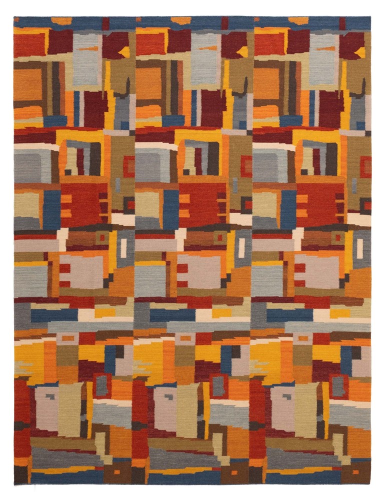 Vintage Hand Woven Area Rug 7'11" x 9'11" Traditional Wool Oriental Carpet