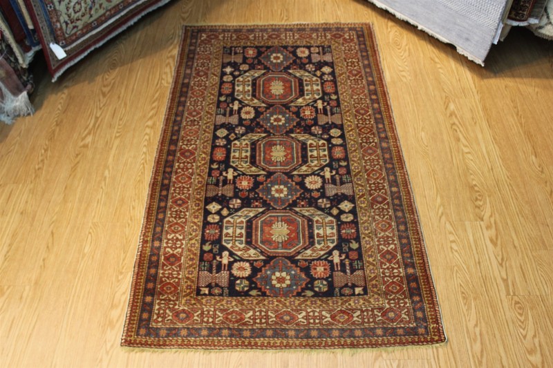 ANTIQUE CAUCASIAN RUG, Authentic Circa 1890's Shirvan 7' x 4' Collectable gallery