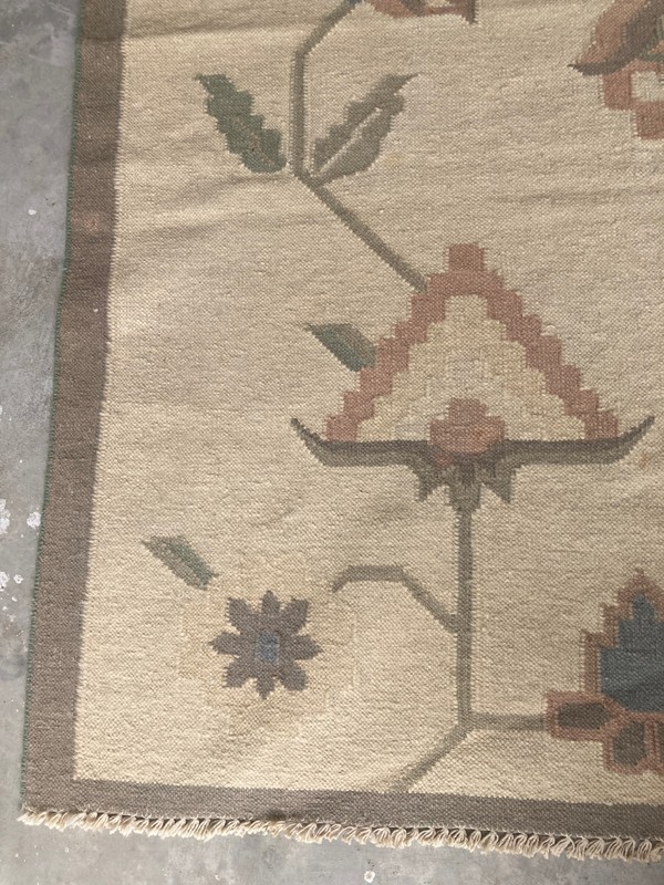 Vintage Traditional Handmade Turkish Floral Kilim Floor Rug Carpet 285x196 cm gallery
