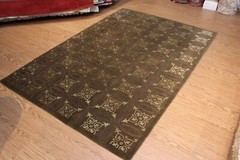 _TIBETAL_HANDMADE_WOOL_RUG_ Modern Design Olive green, gray, brown, beige 5X7 FT