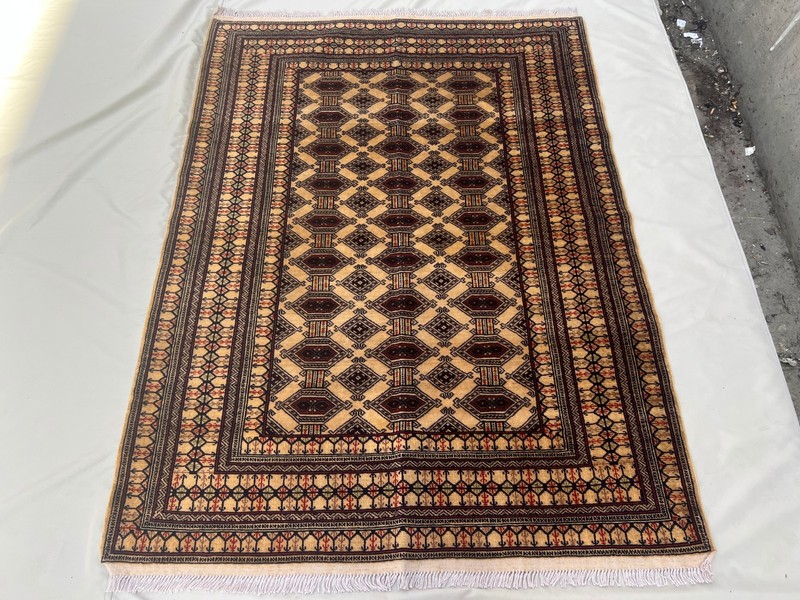 Vintage Afghan Baluchi Rug 4'2x5'9 Hand Knotted Tribal Geometric Oriental Carpet gallery