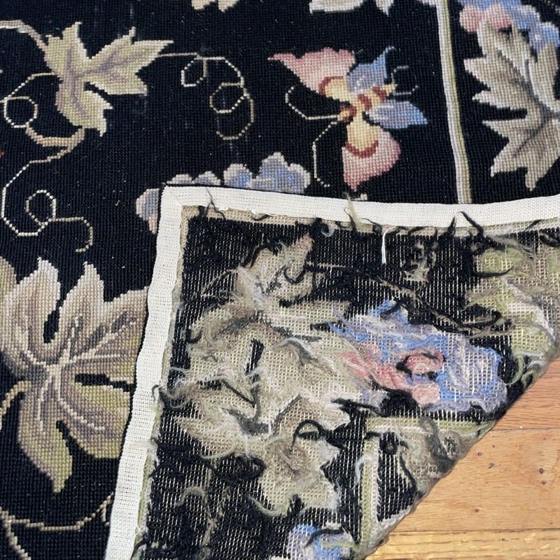 Beautiful VTG Handmade Needlepoint Tapestry Rug/Wall Hanging 34 X58” Butterfly gallery