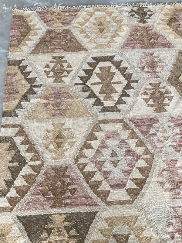 Vintage Traditional Handmade Beautiful Turkish Kilim Floor Rug Carpet 245x156 cm gallery