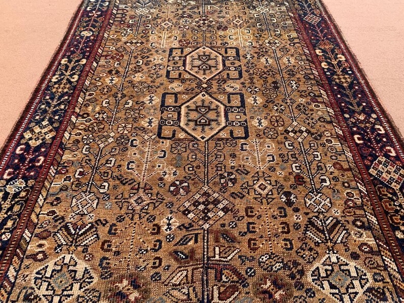 COLLECTORS' ITEM Vintage Stunning Fine Quality Natural Dye Kazak Caucasus Carpet gallery