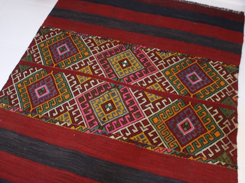 5x6 ft Vintage Hand Knotted Area Rug Red Kilim Tribal Wool Rug. 4.8x62 ft gallery