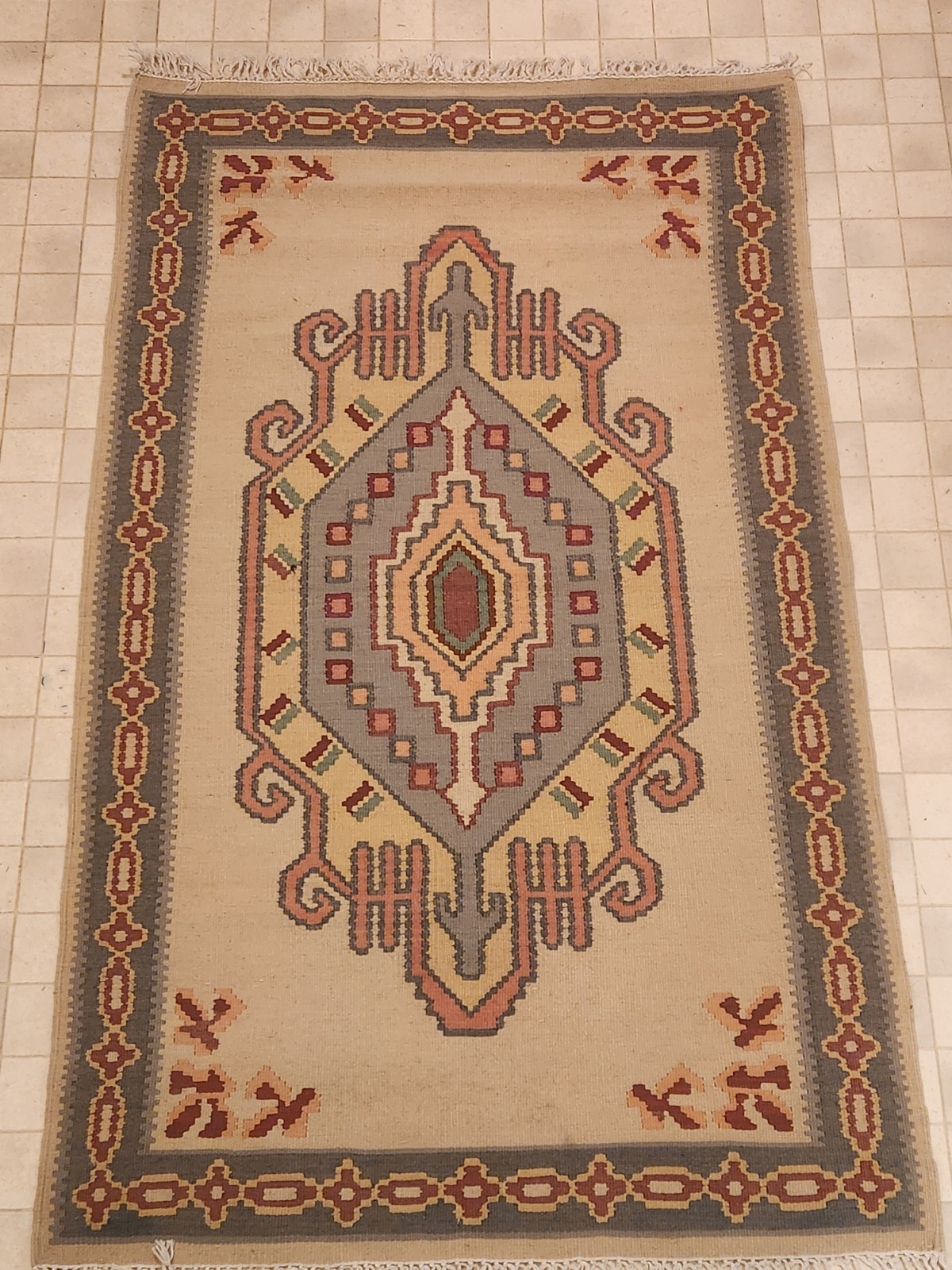Vintage Turkish Kayseri rug wool & cotton 5'x3' gallery