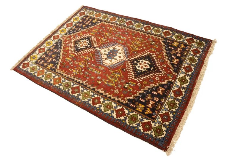 3'7X5 Handmade Vintage Tribal Oriental Rug Rusty Red Farmhouse Design Carpet gallery