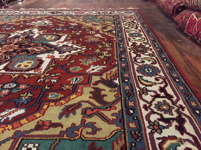 Sale Genuine Hand Knotted Indo Oushak Heriz Geometric Area Rug Carpet 8’x10’4,79 gallery
