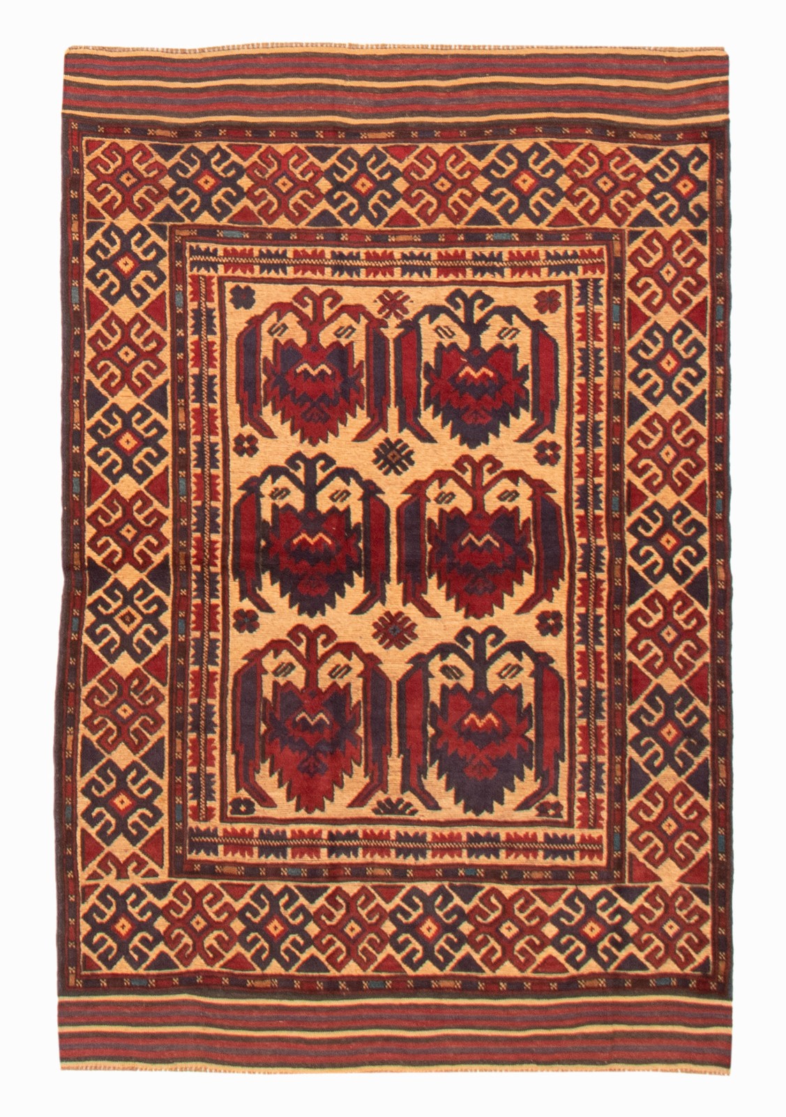 Vintage Traditional Hand-Knotted Area Rug 4'0" x 6'3" Oriental Wool Carpet gallery