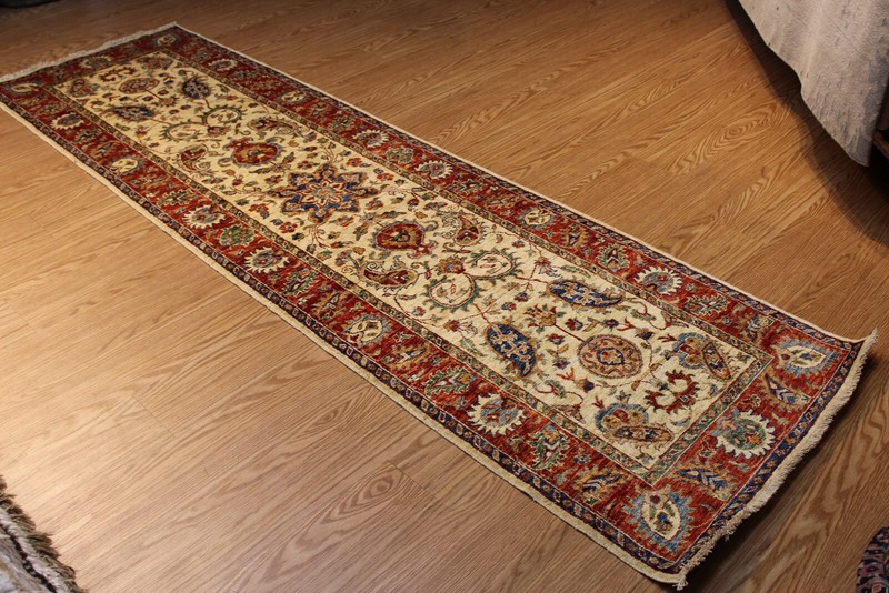 _HALL_RUNNER_RUG 10 Ft. Fine Quality Handmade Rug hand knotted vegetable dyed gallery