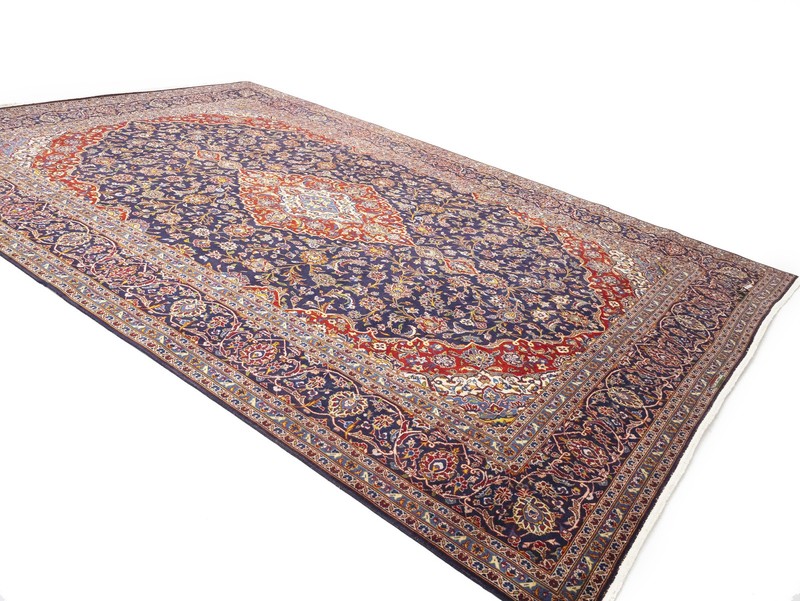 Vintage Oriental Rug Purple-Navy Traditional Floral Carpet Living Room 10X14 ft gallery