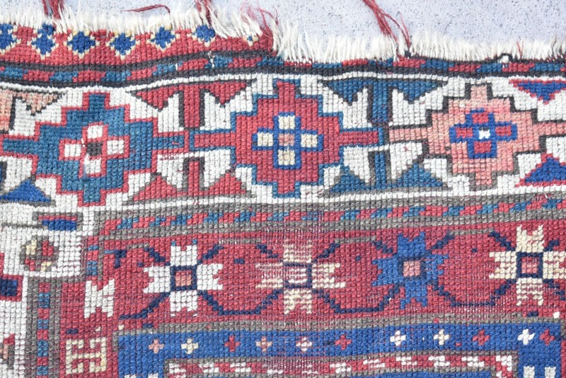Fabulous Antique Caucasian Rug 43'' x 80'' Collector Item Great Color Kazak Rug gallery