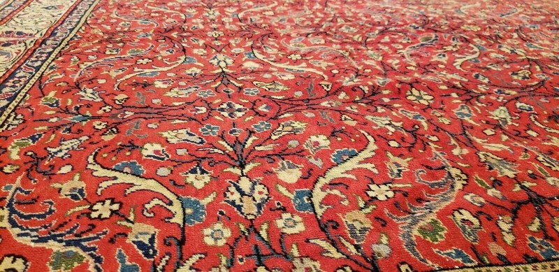 Beautiful 1940-1950s Vintage Pomegranate Dye Wool Pile Kayseri Rug 7x10ft gallery