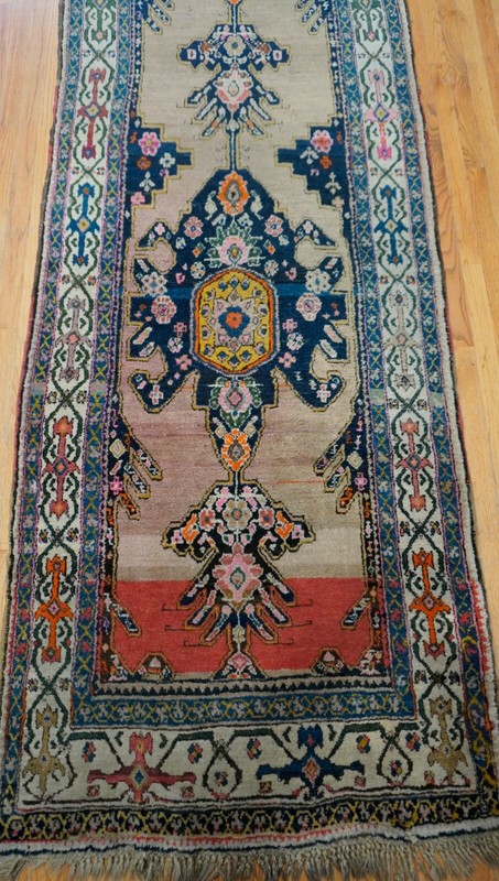 Antique Caucasian Gharah-bagh Runner Hand Knotted Wool Hallway Rug 3'6" x 16' gallery