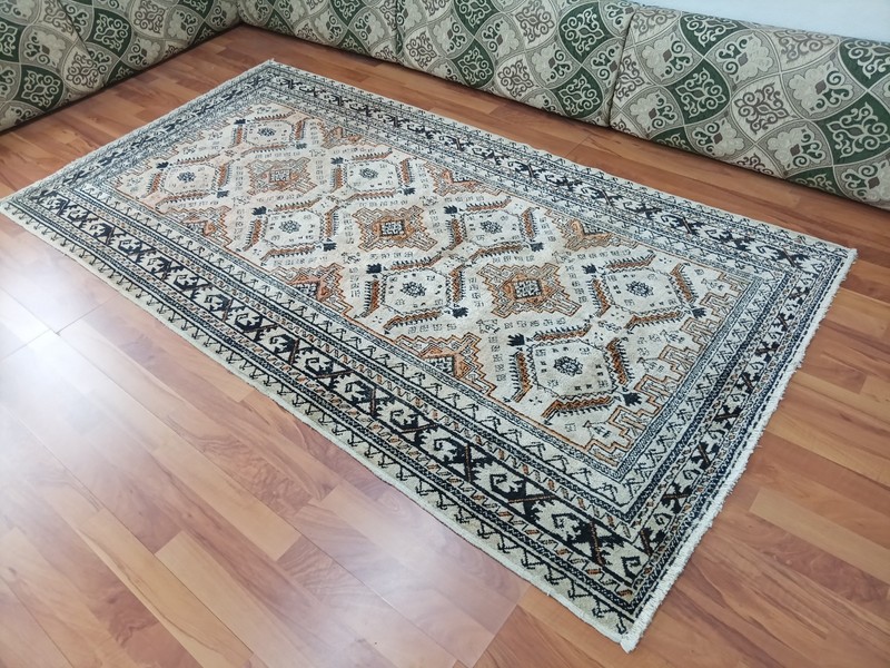 Silk Wolf Dragon Rug Tribal Antique Rug Cotton Silk Rug Handmade Geometric Rug gallery