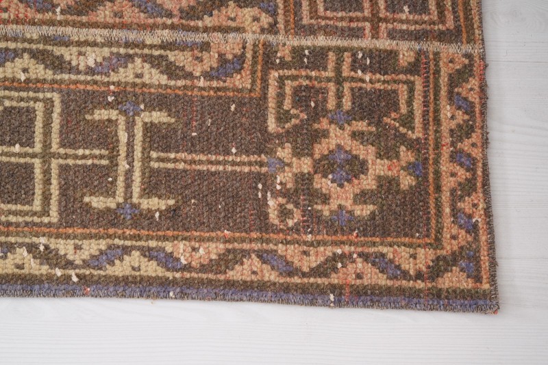 2x10 Rug, Knotted Turkish Wool Runner Rug, Neutral Vintage Oushak Rug Runner,886 gallery