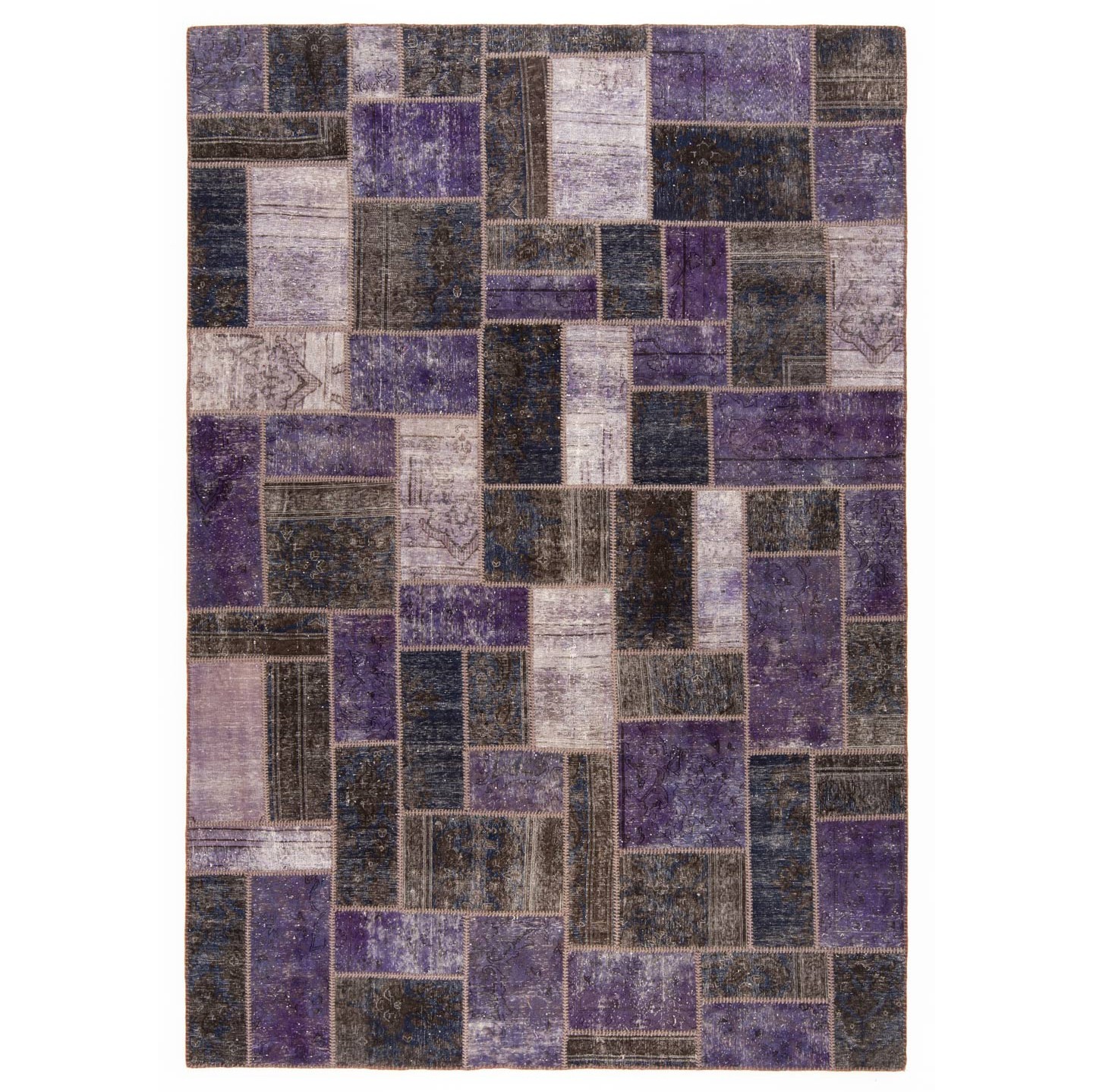 Vintage 319x219 cm Patchwork Hand Knotted Oriental Rug Carpet Blue gallery