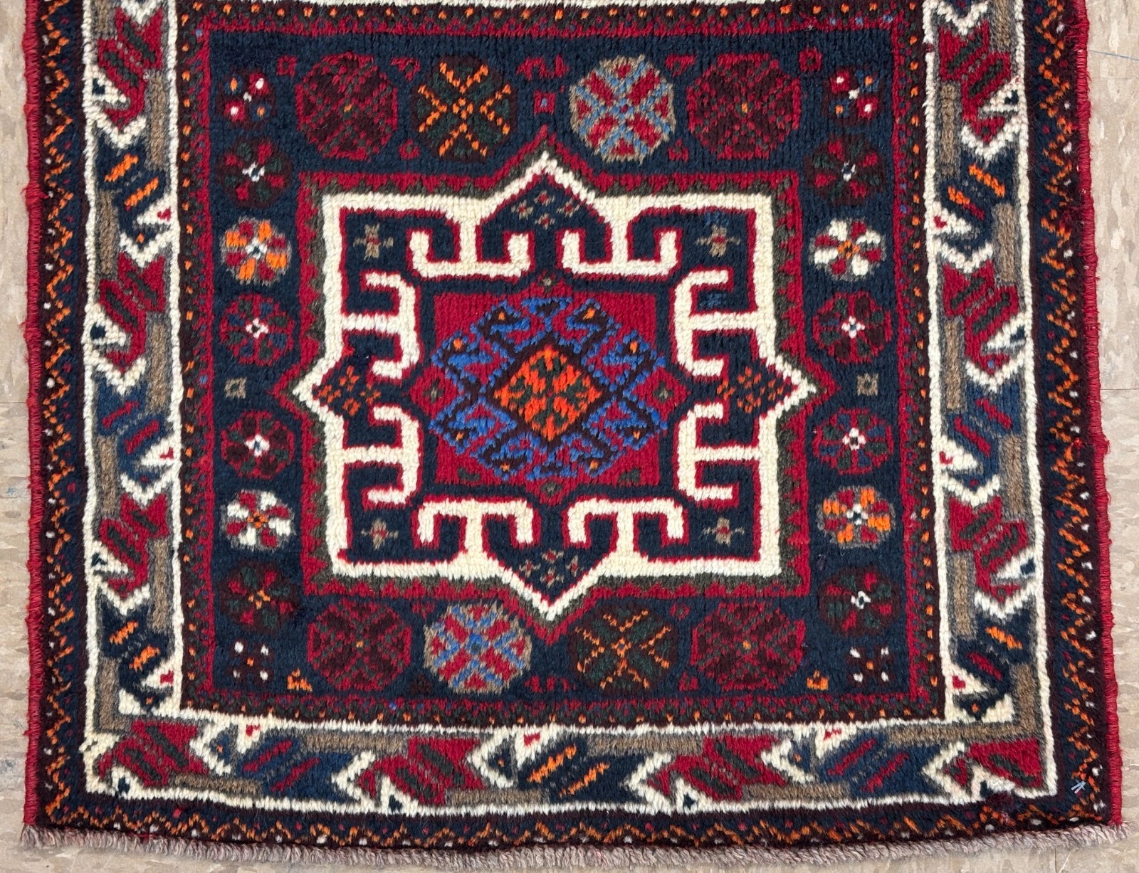 Vintage Qashqai Tribal Nomadic Hand-Knotted Wool Area Rug 2x2 Navy Blue Oriental gallery