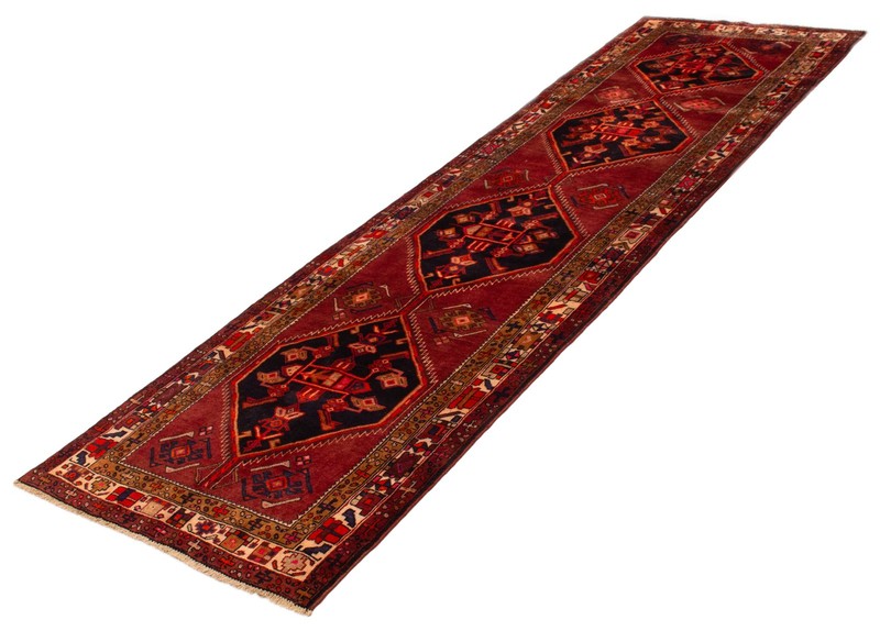 3'11" x 13'3" Vintage Hand-knotted Runner Rug Traditional Oriental Wool Carpet gallery