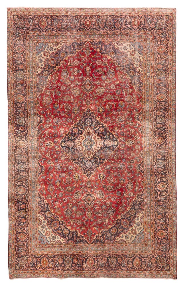 Vintage Hand-Knotted Area Rug 7'9" x 12'8" Traditional Oriental Wool Carpet
