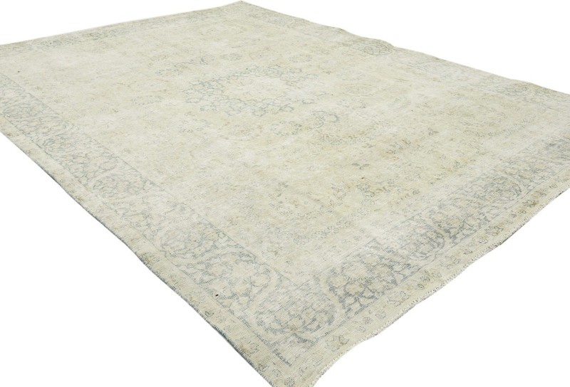 Antique Distressed Oriental Rug Vintage Handmade Floral Wool Carpet 7'7X10'4 ft gallery
