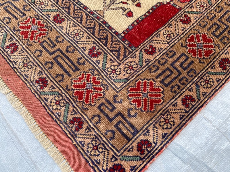 3x5 ft Handmade Low Pile Turkish Traditional Afghan Geometric Antique Tribal Rug gallery