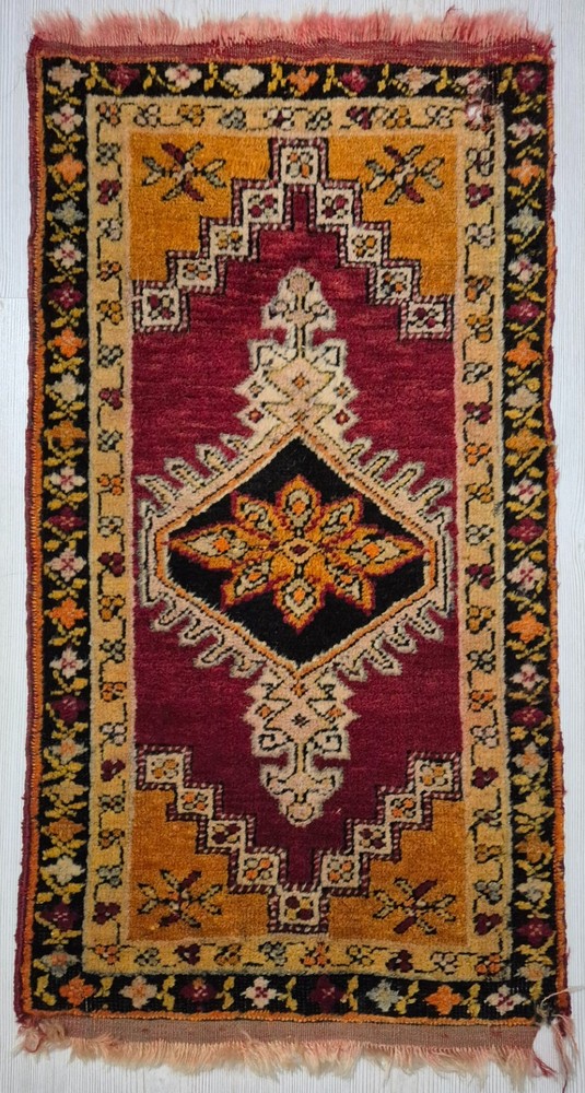 Antique Rug Pillow, Hand Woven Small Carpet, Anatolian Rug, Wool, Handmade