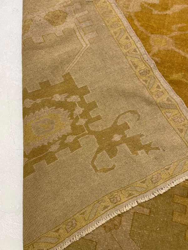 Oriental Hand-Knotted Wool Area Rug Turkish Oushak Gold/Beige 11'5" x 13'10" gallery