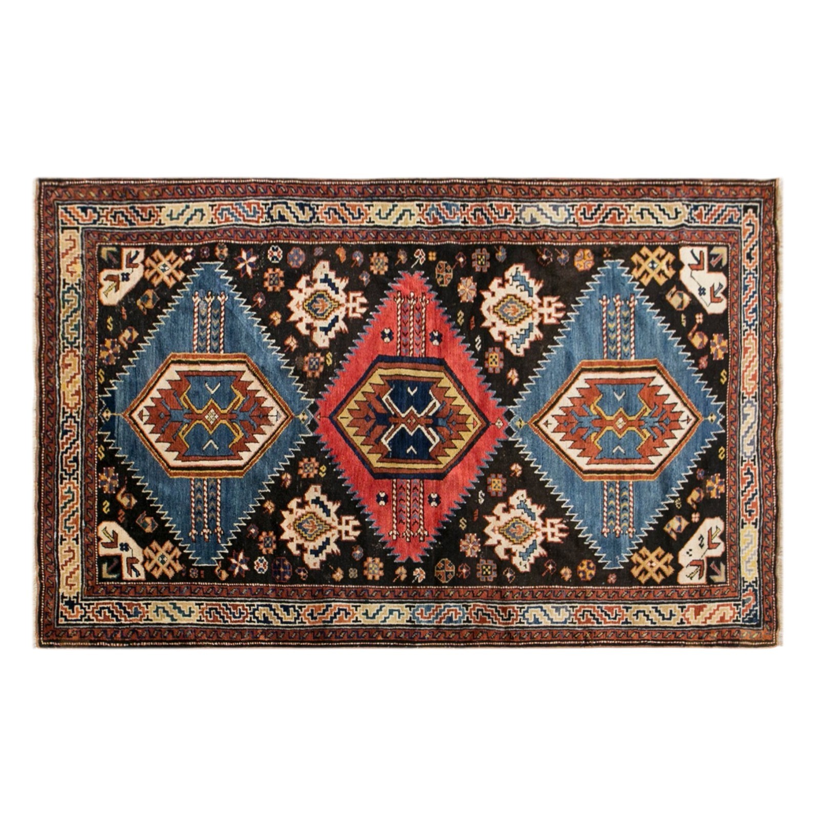 Turkish Vintage Rug 4'0" x 6'5" (123x195 cm), 100+ Yrs Handmade Caucasian Rug gallery