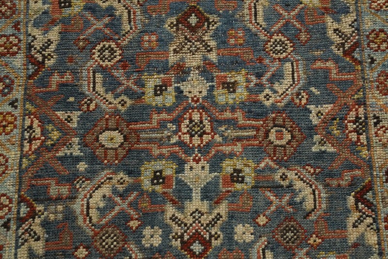 Pre-1900 Vegetable Dye Wool Blue Hand-made Traditional Runner Antique Rug 3x15 gallery