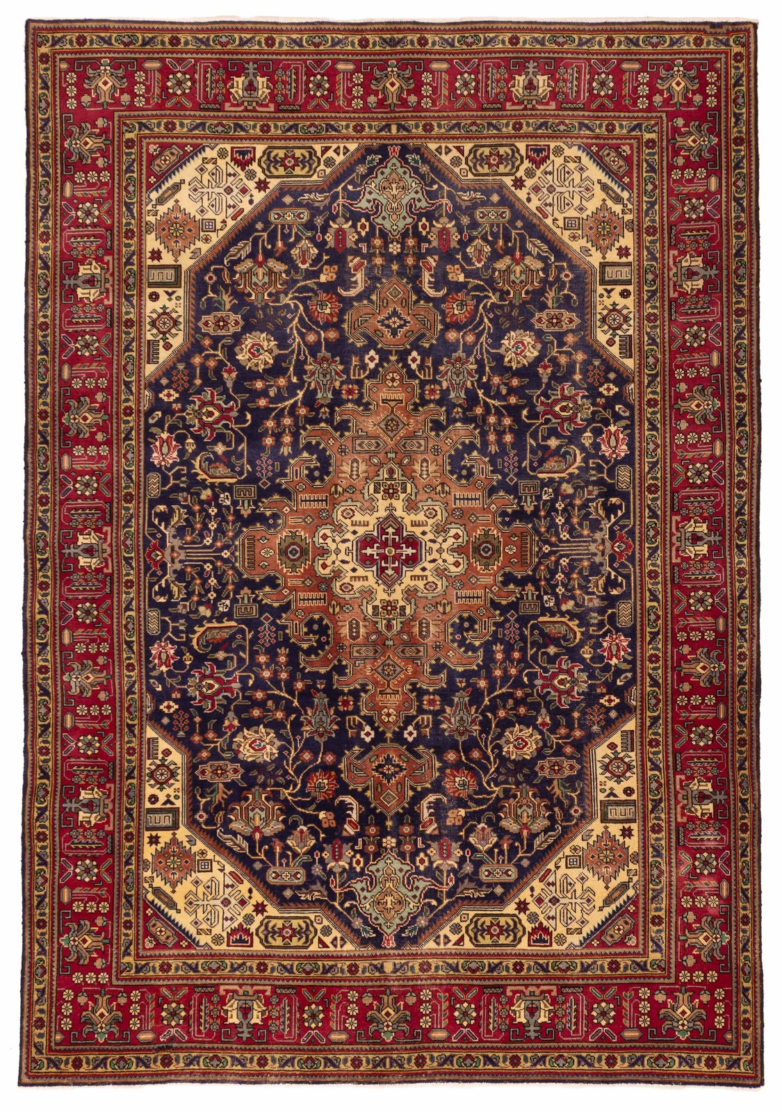 Vintage 6'6" x 9'5" Traditional Hand Knotted Vegetable Dye Wool Area Rug gallery