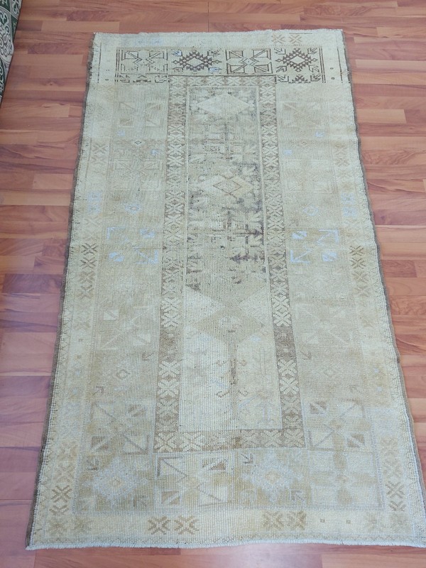 Antique 4x6 Antique Rug Oriental Beige Rug Turkish Pale Wool Rug Free Ship Rug gallery