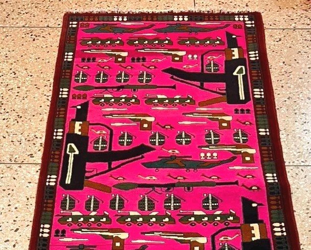 Handmade Rug Runner Vibrant Magenta & Black Tribal Kilim Size198x94cm gallery