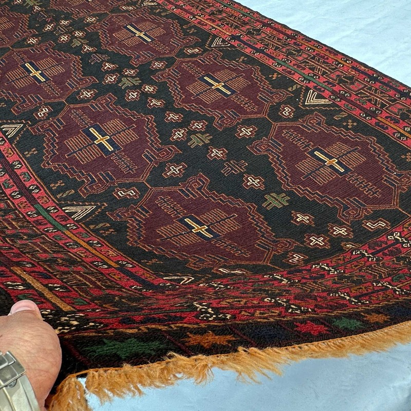 Handmade Adreskan Sumak Kilim Rug 4'3x7'2 Tribal Wool Vintage Turkish Style Rug gallery