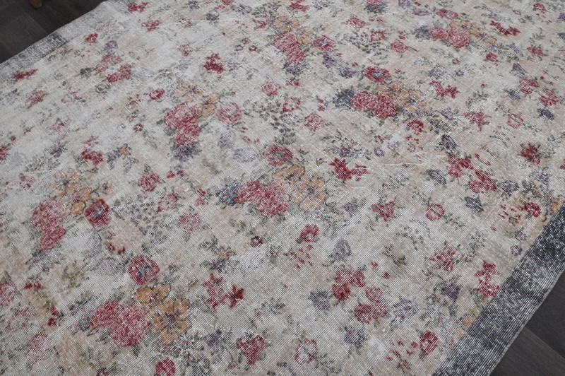 Oushak Turkish Vintage Rug 6x10 Kilim Rug Anatolian Handmade Boho Decor BEIGE gallery