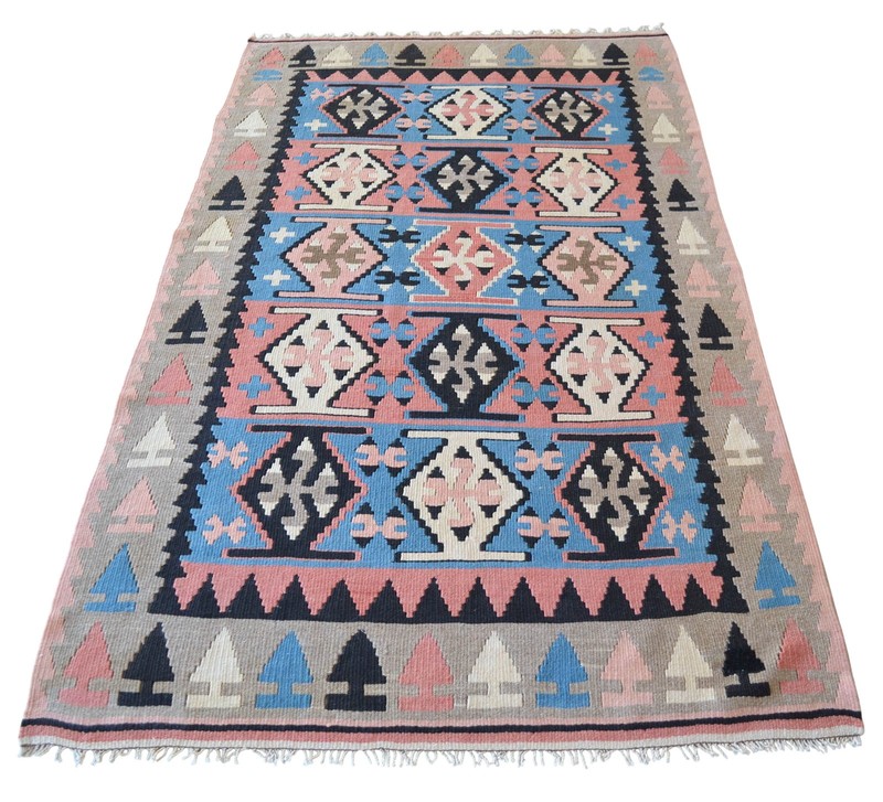 3x6 ft Rug OUSHAK RUG Hand Woven Vintage Turkish Kilim Rug Flat Weave Area Rug gallery