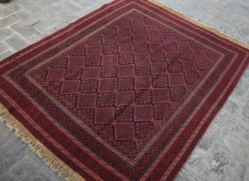 4'9 x 5'10 Fine quality handmade vintage afghan moshvani rug, Best tribal rug gallery