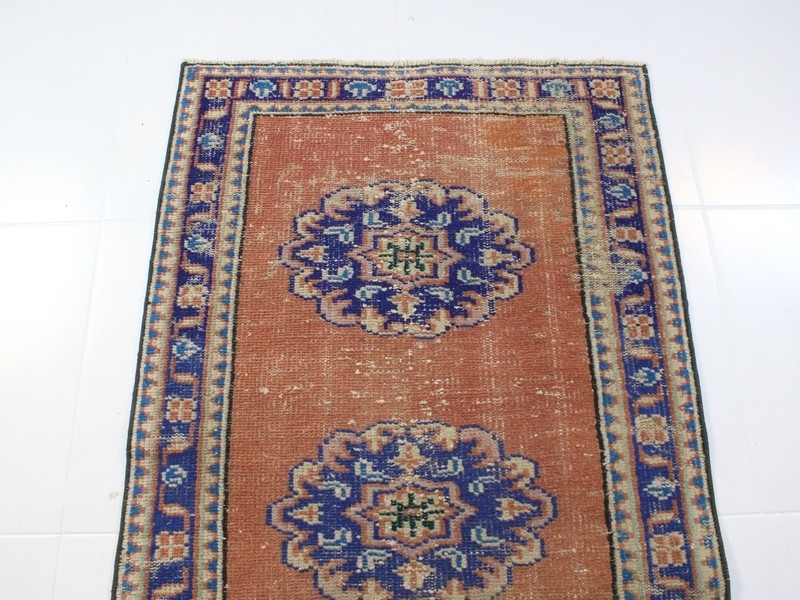 3x11 Orange Runner Rug, Handmade Turkish Rug, Vintage Hallway Rug, 2.5 x 10.6 Ft gallery