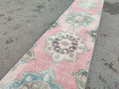 2×22 ft extra long runner rug stair hallway, Long runner Turkish Oushak vintage