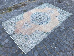 Turkish Vintage Rug, Handmade Wool Rug, Bohemian Large Rug, 4,8 x 7,8 ft