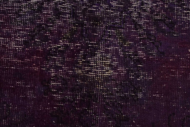 Vintage Overdyed 8’5” x 10’10” Purple Distressed Wool Hand-Knotted Oriental Rug gallery